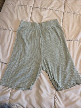 Gilly Hicks Sage Ribbed Knit Bermuda Shorts